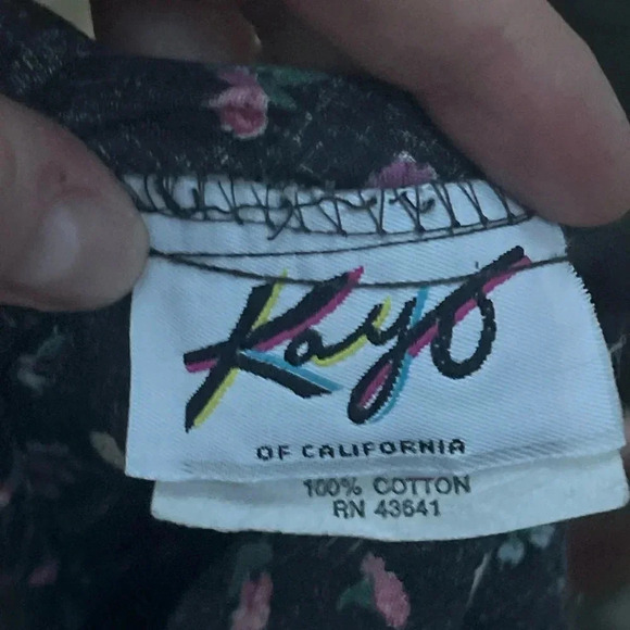 Vintage Kayo of California Floral Tiered Midi Skirt – Handkerchief Hem - Picture 7 of 9